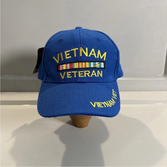 NY Top Other - NWT Vietnam Veteran Adjustable Hat Cap Blue OSFM Embroidered Brand New